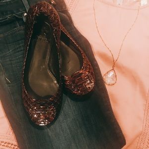 Tory Burch Reva Snake Print Ballet Flats